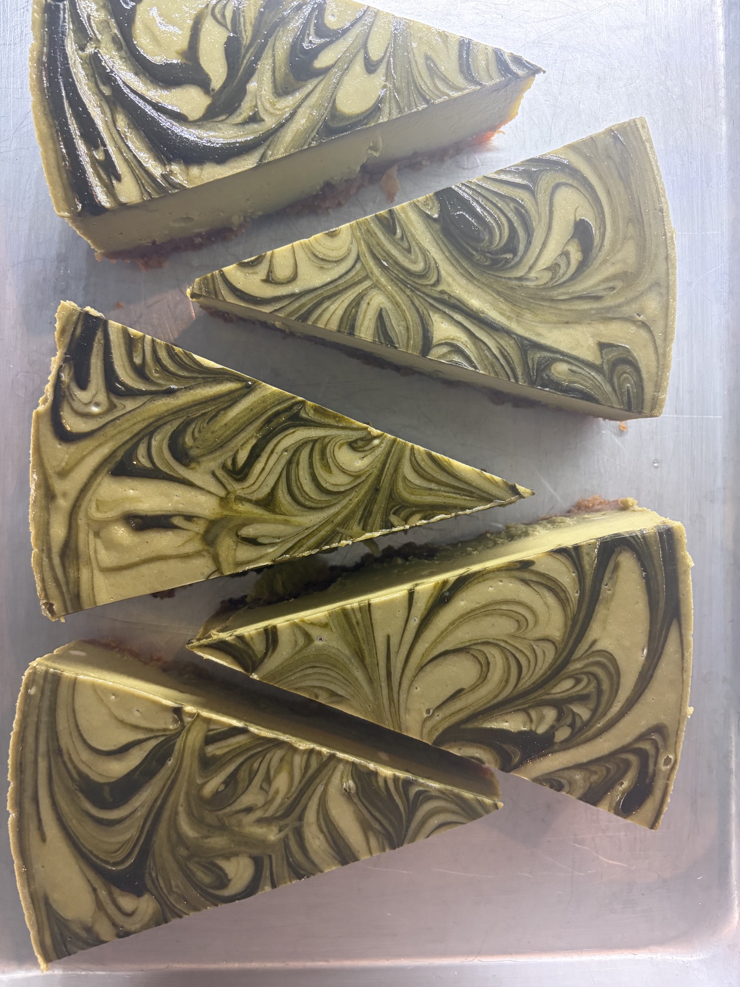 Marbled vegan dessert slices at Alice & Friends Vegan Kitchen.